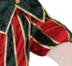 Costume da Elfo Paggio verde e rosso con cappello per bambino