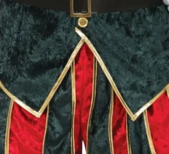 Costume da Elfo Paggio verde e rosso con cappello per uomo