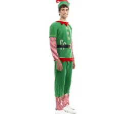 Costume da elfo polare verde e rosso con cintura per uomo