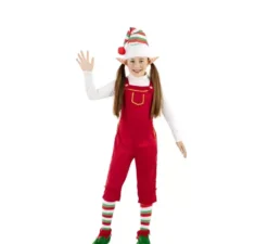 Costume da Elfo Rosso con cappello per bambini