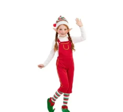 Costume da Elfo Rosso con cappello per bambini