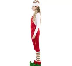 Costume da Elfo Rosso con cappello per donna