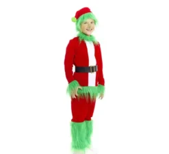Costume da elfo scontroso di Natale verde per bambino