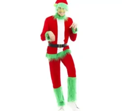 Costume da elfo scontroso di Natale verde per uomo