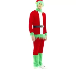 Costume da elfo scontroso di Natale verde per uomo