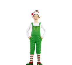 Costume da elfo verde con cappello per bambini