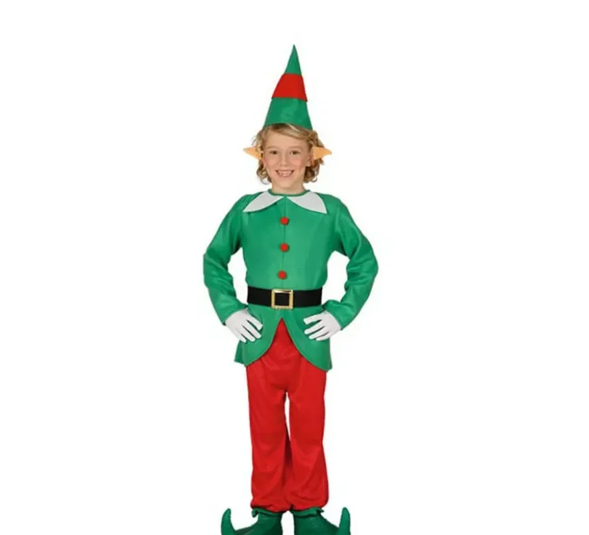Costume da elfo verde e rosso per un ragazzo