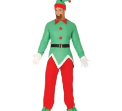 Costume da Elfo verde e rosso per uomo