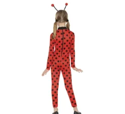 Costume da eroina rossa a pois per bambina