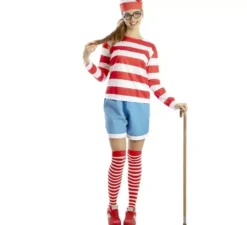 Costume da escursionista a righe da donna