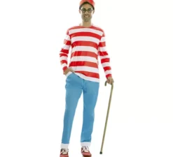 Costume da escursionista a righe da uomo