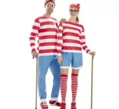 Costume da escursionista a righe da uomo