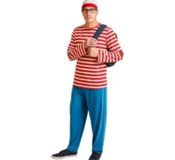 Costume da escursionista a righe per uomo