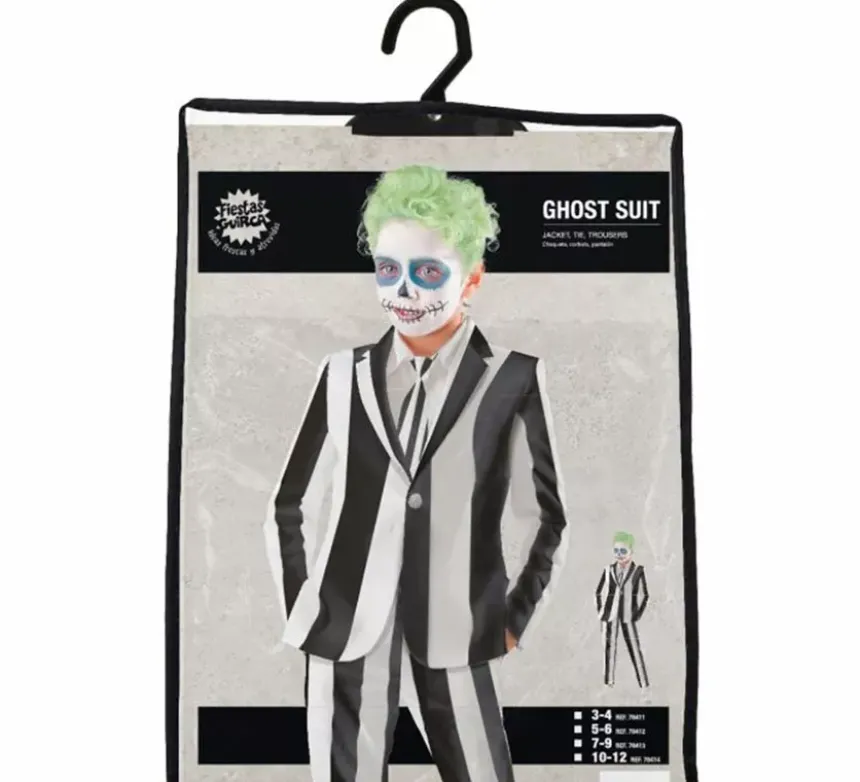 Costume da fantasma a righe per bambino