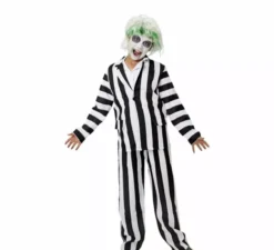 Costume da fantasma a righe per bambino