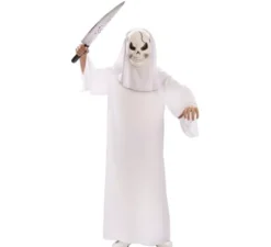 Costume da fantasma bianco con maschera per bambini