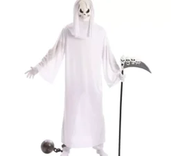 Costume da fantasma bianco con maschera per uomo