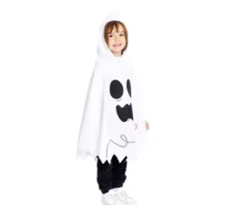 Costume da fantasma bianco o poncho con cappuccio per neonati e bambini