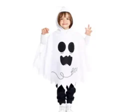 Costume da fantasma bianco o poncho con cappuccio per neonati e bambini