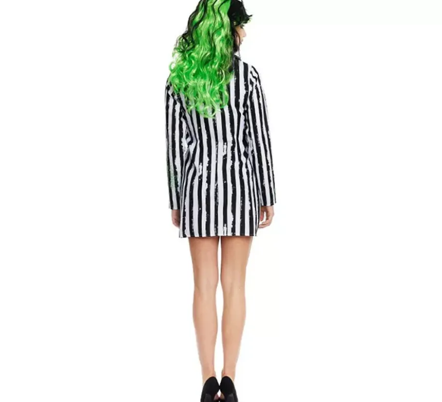 Costume da fantasma con abito a righe da donna