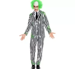 Costume da fantasma con abito a righe da uomo