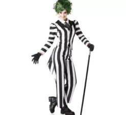 Costume da fantasma da donna in bianco e nero