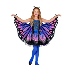 Costume da farfalla blu con ali per bambina