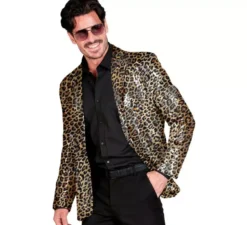 Costume da festa classico con stampa leopardata o giacca da uomo