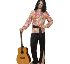 Costume da figura hippie con cintura per uomo