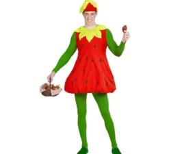Costume da fragola con cappello per adulto