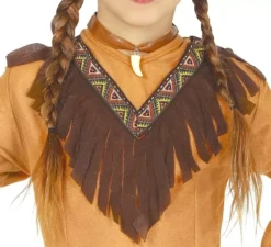 Costume da frange indiano marrone per bambina
