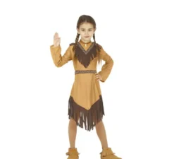 Costume da frange indiano marrone per bambina
