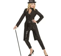 Costume da gala lungo Showtime nero o frac da donna