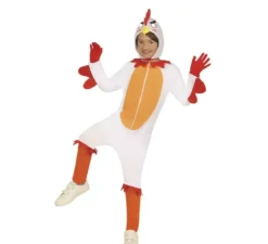 Costume da gallina bianca con cappuccio per bambino