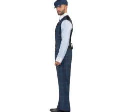 Costume da gangster inglese scozzese blu da uomo