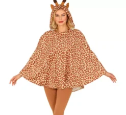 Costume da Giraffa o Poncho con Cappuccio per adulto