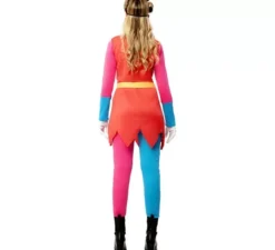 Costume da giullare multicolor con maschera per donna