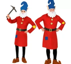 Costume da gnomo operaio rosso da uomo