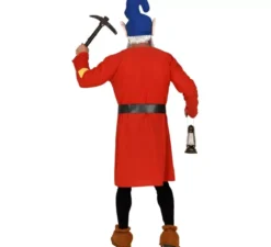 Costume da gnomo operaio rosso da uomo