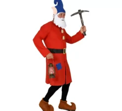 Costume da gnomo operaio rosso da uomo