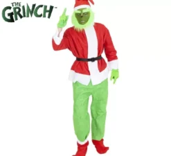 Costume da Grinch con cappello e maschera per uomo