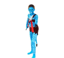 Costume da guerriera tribale blu per bambina