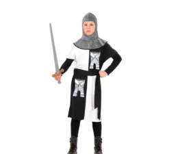Costume da guerriero medievale bianco per bambino