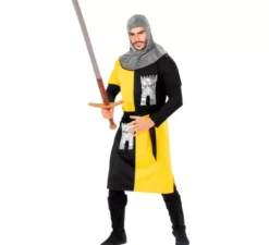 Costume da guerriero medievale giallo da uomo