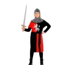 Costume da guerriero medievale rosso per bambino