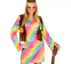 Costume da hippie arcobaleno per donna