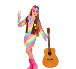 Costume da hippie arcobaleno per ragazze e adolescenti