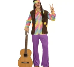 Costume da hippie arcobaleno per uomo