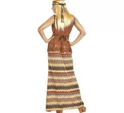 Costume da hippie a righe colorate per donna