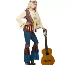 Costume da hippie beige per donna